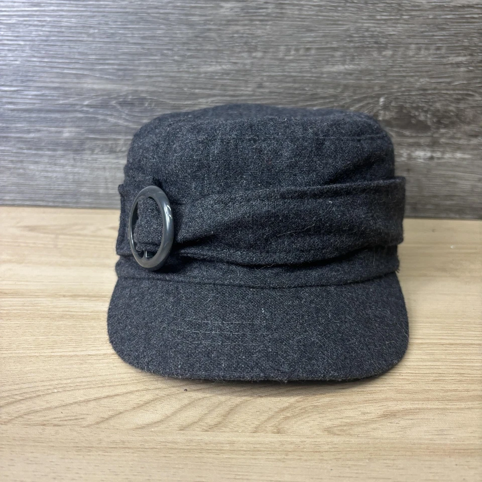 Sombrero D&Y Newsboy ajustado para mujer talla única gris mezcla de lana gorra cadete anillo hebilla Foto 2 de 4