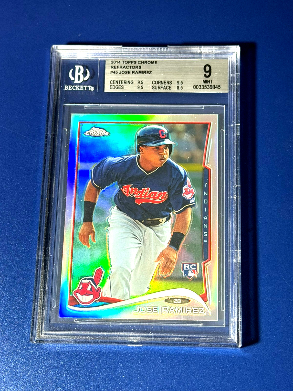 2014 Topps Chrome Refractor - BGS 9 MINT Jose Ramirez #45 Guardians (RC)