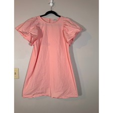 Madewell Poplin Flutter Sleeve Shift Dress Pink Cotton Size M