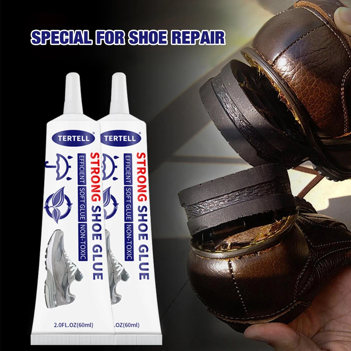 2Pcs Shoe Sole Repair Glue Shoe Repair Adhesive for Sneakers Boots Soles  Heels