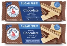 VOORTMAN Bakery Sugar Free Zero Chocolate Filled Sugar Wafers 9 oz (2 Packs)