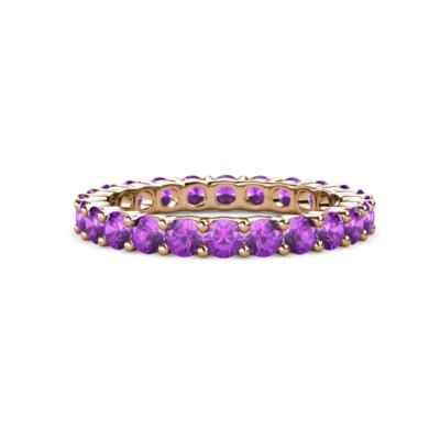 TriJewels Amethyst Common Prong Women Eternity Stackable Ring 14K Gold JP:173457