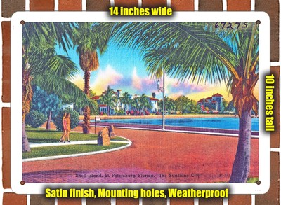 METAL SIGN - Florida Postcard - Snell Island, St. Petersburg, Florida, 'The Sun