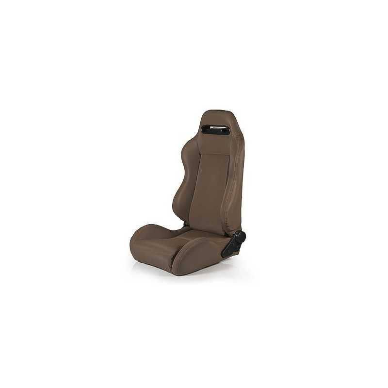 Siège sport avant Jeep CJ de finition premium marron, sellerie robuste et finitions soignées