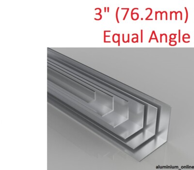 ALUMINIUM GLEICHER WINKEL 3'' (76,2mm) 4 Stärken, Längen bis 2,5m