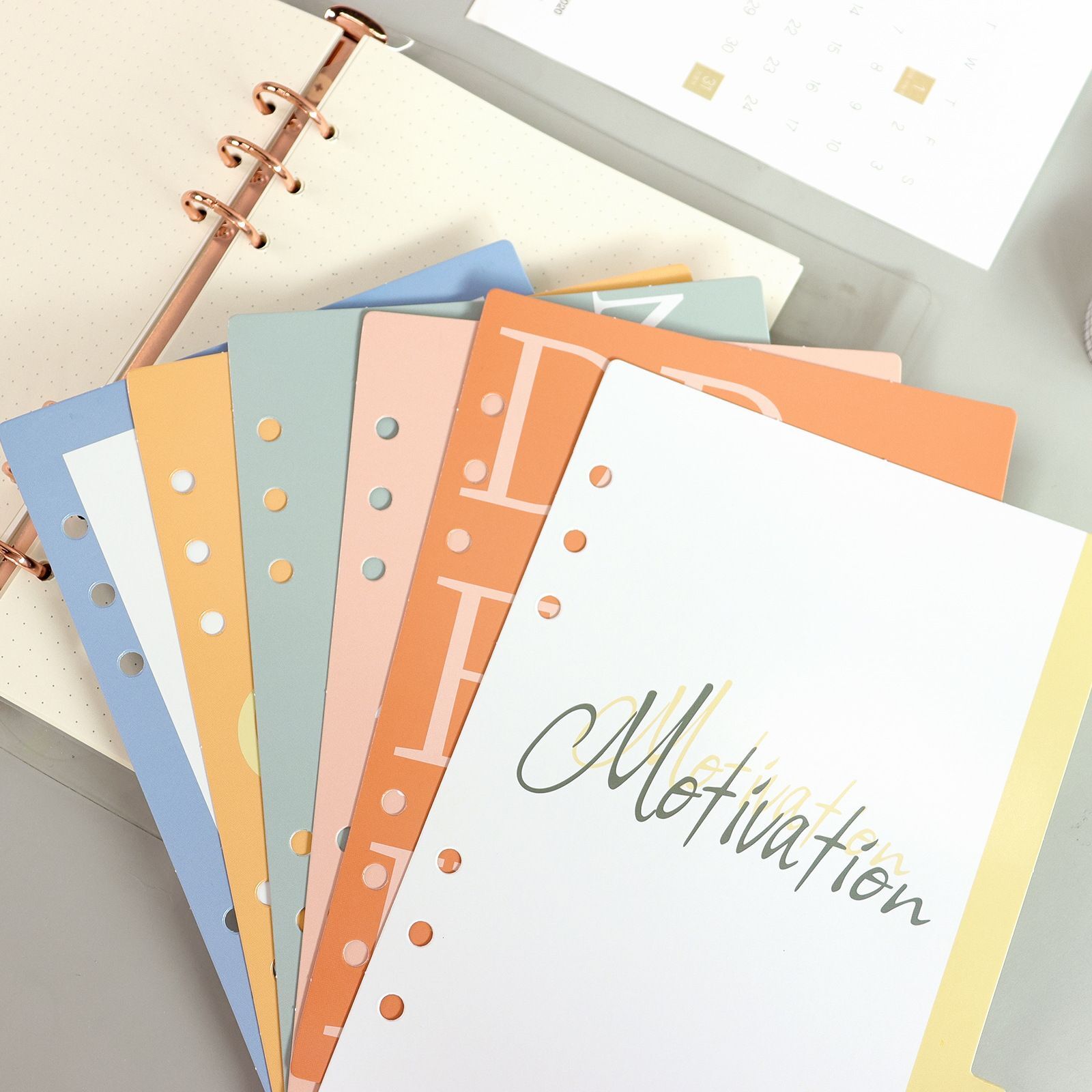 Notebook Binder Planner Paper Index Divider 6 Holes Stationery Accessories Kits