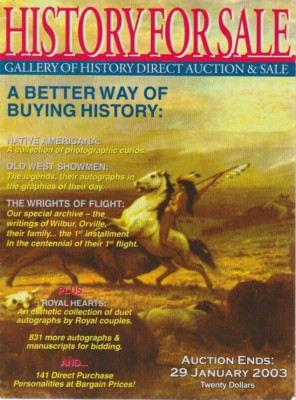 History for Sale - Gallery of History Direct Auction & Sale January 2003 KL4405