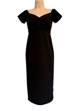 Topshop Black Midi Cap Sleeve Size 4 Dress NWT $68 Zip Up Back Stretch