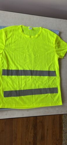 Yellow Safety T-shirt With Reflective Stripes  - Picture 1 of 4