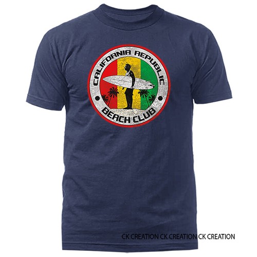 Camiseta gráfica de surf California Republic Beach Club Rasta palmera - Imagen 9 de 14