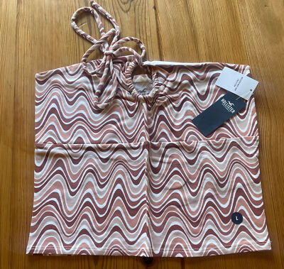 Hollister multi way cinch halter top Print Pink size L