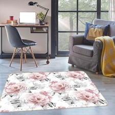3D Pink Flower Leaves ZHUA1140 Game Non Slip Rug Mat Photo Carpet Zoe