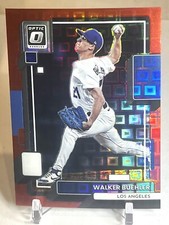 Walker Buehler /99 Red Pandora Prizm 2022 Panini Donruss Optic #142 LA Dodgers