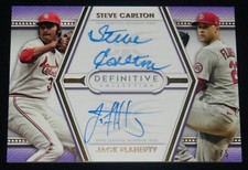 STEVE CARLTON & JACK FLAHERTY AUTOGRAPHED BASEBALL CARD (CARDINALS) #4 of 5!