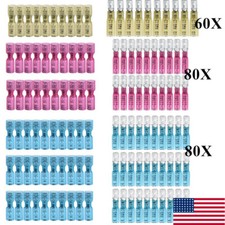 220 PCS Heat Shrink Electrical Wire Terminals Male Female Spade Connectors Kit