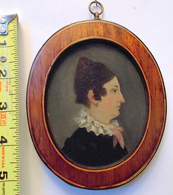 Antique Woman PORTRAIT Oil Ptg Moss NORWAY early mid 19thc BOCKMANN 