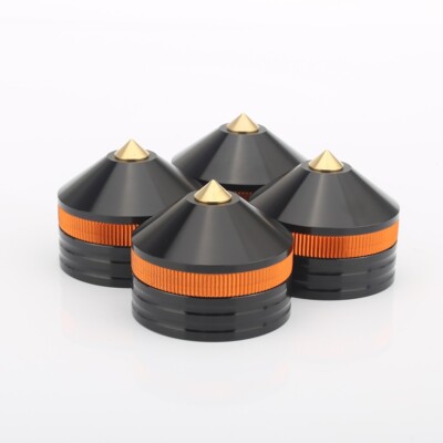 4PCS Aluminum Alloy Machined Speaker Spike Stand Cone Isolation Base Feet Pads