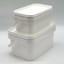 Kunststoffeimer mit Deckel 2,5L 5L 10L Bügel Lebensmittelecht Plastikeimer eckig