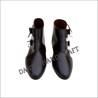 Viking Boots Leather Toggle Boots Norse Style Footwear Larp Leather Boots