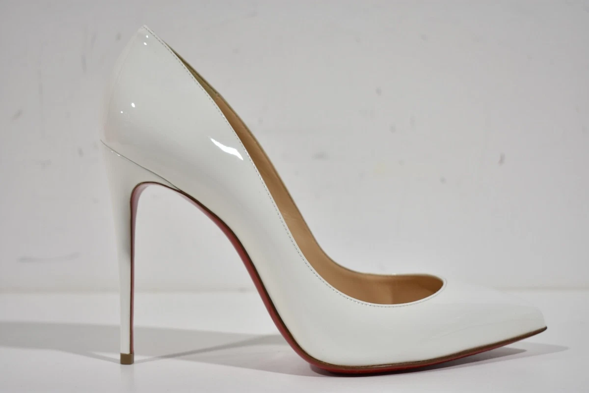 Christian Louboutin Pigalle Spikes 100 Leather Pumps in White