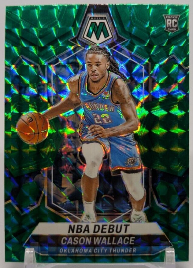 🏀2023-24 Panini Mosaic - NBA Debut Green Mosaic Prizm #258 Cason Wallace (RC)🏀