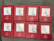 Lenox Sparkle and Scroll Silverplate Christmas Ornaments, MULTICOLOR GEMS