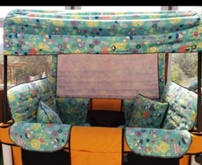 WonderFold W4 ORIGINAL  Set of Seat Covers, Mat Cover and Canopy FLOWER POWER