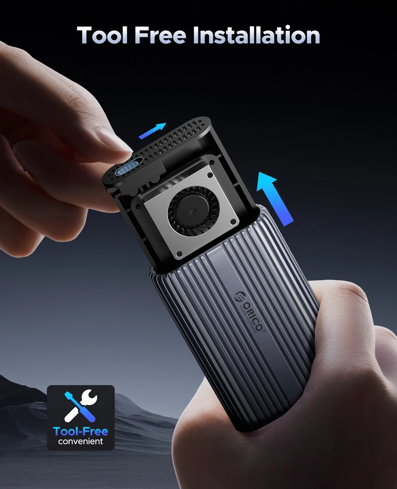 ORICO 40Gbps USB4 M.2 NVMe SSD SSD Gehäuse mit Kühlungslüfter Thunderbolt 4/3 - Bild 4 von 4