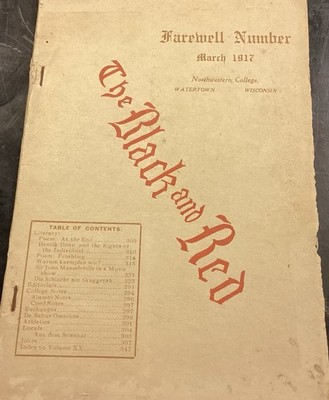Northwestern College, Watertown, Wisconsin  Black & Red  Literary Magazine 1917