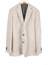 SUITSUPPLY La Spalla Men Blazer UK52L Linen Patterned Brown Single-Breasted