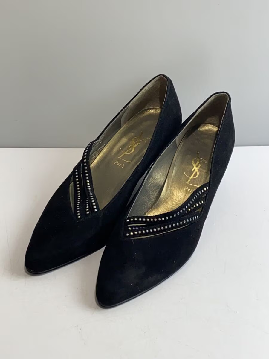 Yves Saint Laurent Pumps 36.5 Blk Suede 6755 Jlt18 thumbnail 2