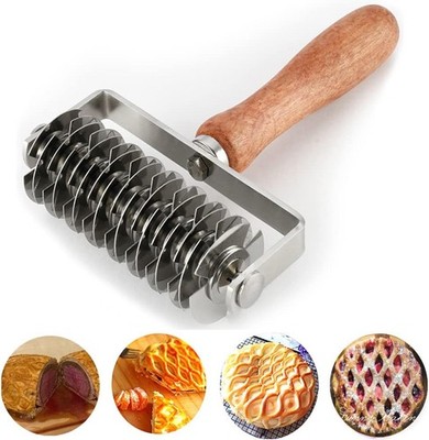 Pastry Lattice Roller Cutter Stainless Steel Dough Lattice Pie Pizza Bread beef