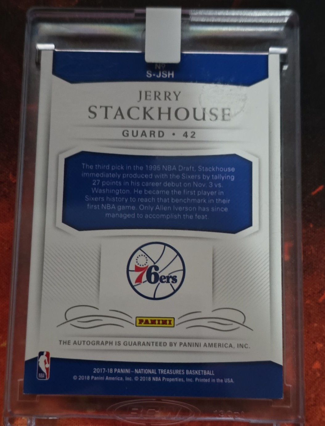 🔥✨2017-18 Panini National Treasures Jerry Stackhouse Auto 97/99🔥✨INVEST! view 4