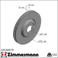 Zimmermann 400.3668.75 Bremsscheibe FüR Mercedes Benz E Klasse C CLK W210 S210