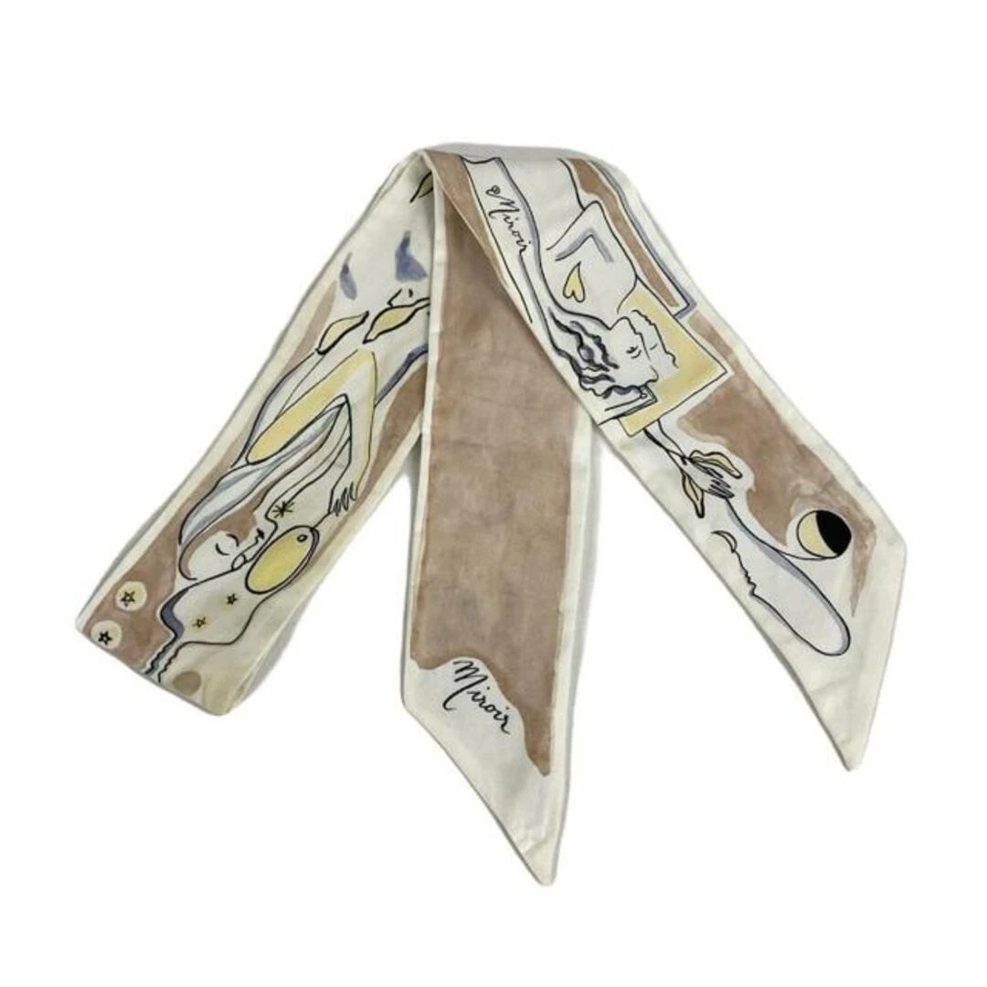 Foulard Dior/Christiandior   Ruban ivoire marron clair