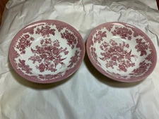 Royal stafford set of 2 bowls approx 7 inch floral with birds