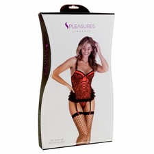 Corsetto S Pleasures Rosso/Nero [Taglia unica]