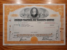 US: American Telephone and Telegraph Co., 1968, 200 shares *