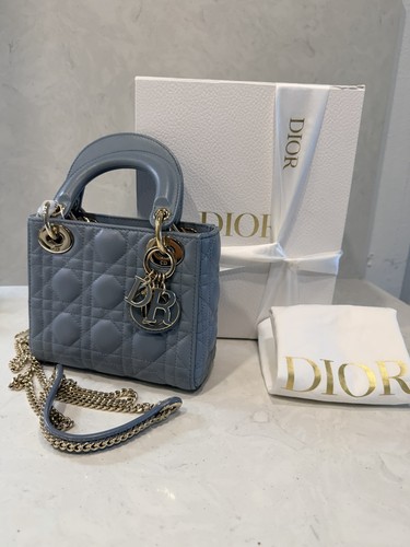 Dior Lady Bag Cloud, Blue Mini Size Crossbody Strap handbag