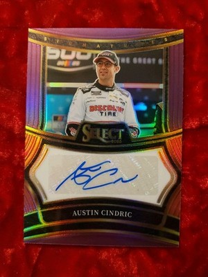 2025 Select NASCAR Austin Cindric Signatures Purple Prizm Auto Numbered 36/49