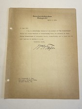 William H. Taft 1924 Typed Letter Signed as Supreme Court Justice Washington