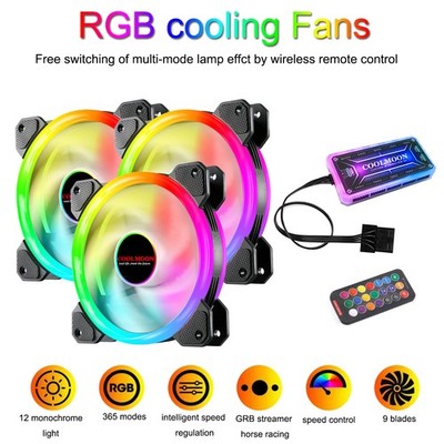 ARGB/RGB Gehäuse Lüfter RGB Case Fan Set Gehäuse Lüfter+Controller Für COOLMOON
