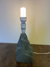 Heavy Natural Slate Table Lamp – Solid Stone Sculptural Design