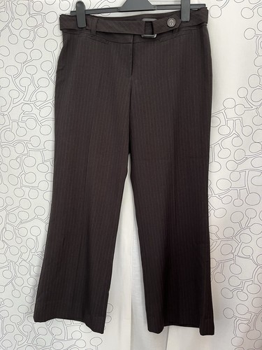 Florence And Fred Wide Leg Womens Brown ‘light pinstripe’ Trouser Size 14 smart