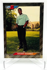 1992 Bowman Manny Ramirez RC #676 Cleveland Indians Rookie Card. rookie card picture