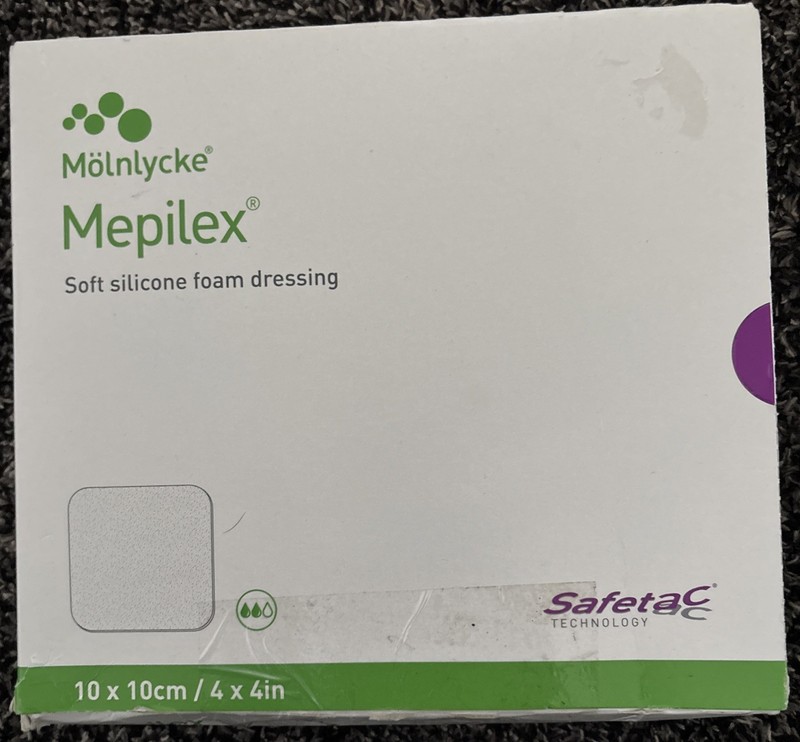 Mölnlycke Mepilex Lite Soft Silicone Foam Dressing 10x10cm 4x4in Beige Sterile