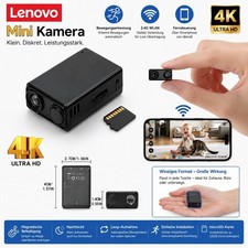 Lenovo MiniCam 4K WLAN IP Überwachungskamera kabellos Innen Nacht+Bewegung