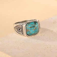 Engagement For 925 Sterling Silver Men  S Emerald Ring, May Birthstone