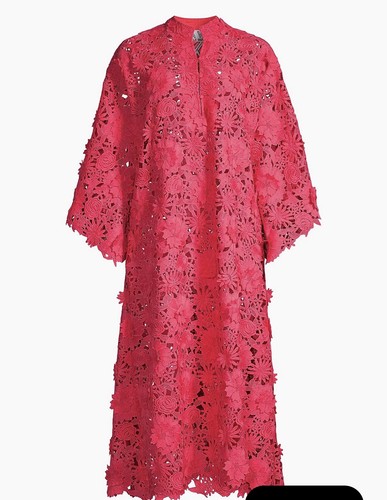 NWOT La Vie Style House 3D Floral Lace Caftan - Never Worn - OS - Retails $750