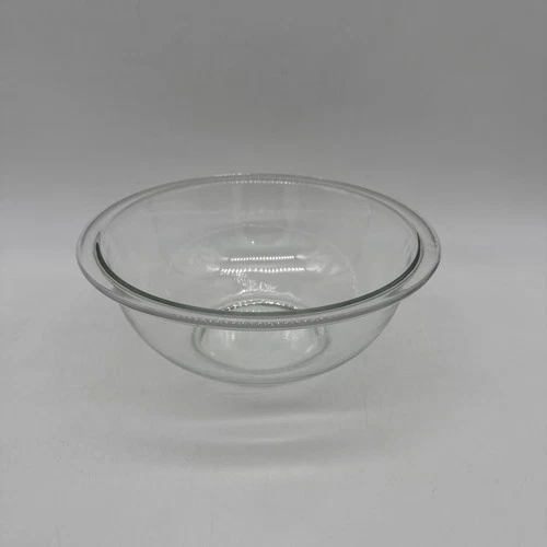 Pyrex 1.5 Liter Nested Mixing Bowl #323 Clear Glass Flat Rim USA Vintage